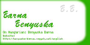 barna benyuska business card